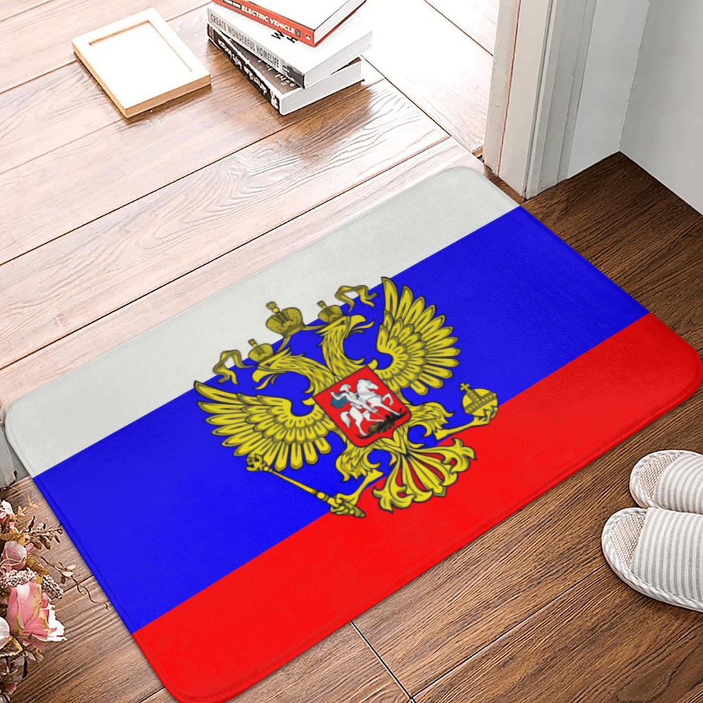 Coat of Arms of Russia Front Door Mat Anti-Slip Indoor Absorbent Russian Empire Doormat Garden Garage Entrance Rug Carpet