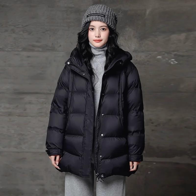 Down jacket medium and long women 2024 winter retro new Chinese loose large meat cover thickened white duck down jacket tide