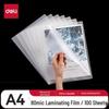 Deli A4 Laminating Film 80 Micron 100 Sheets CN Plug (adapter Included)