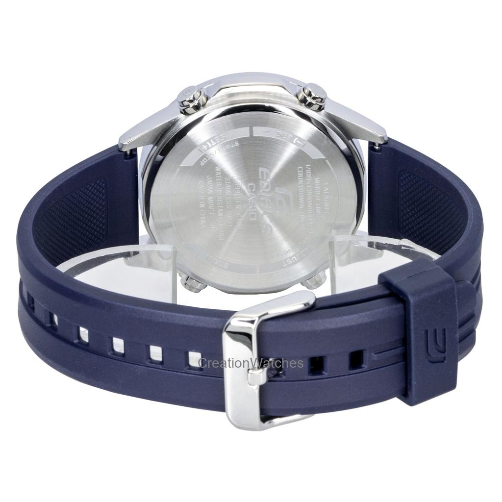 Casio Edifice Analog Digital Resin Strap Black Dial Quartz EFV-C120P-1A2 100M Men's Watch