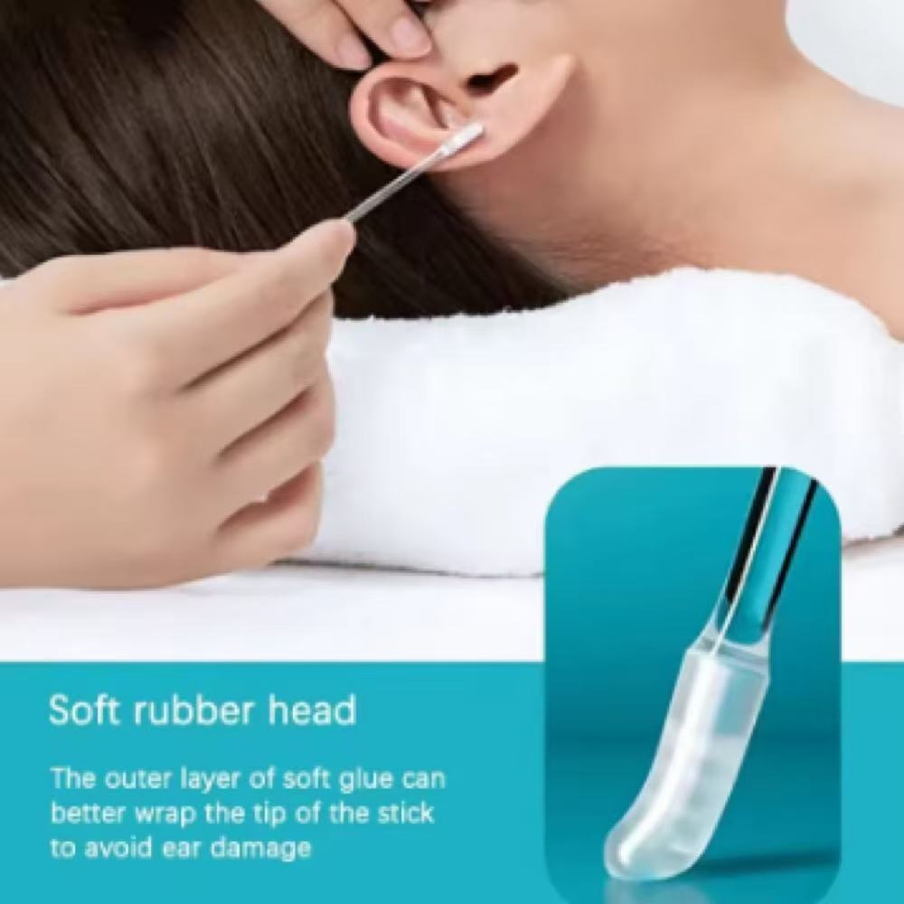 48Pcs Disposable Silicone Ear Wax Remover Sticky Ear Pick for Kids Olders Adult S/L Ear Cleaner Reusable Adhesive Earpick