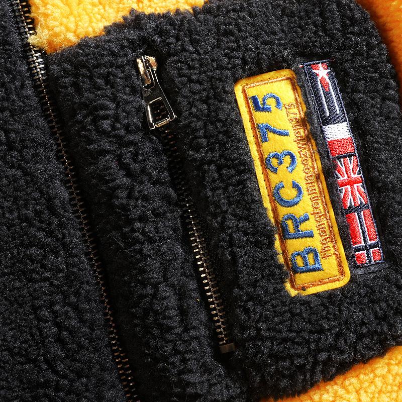 Verdickte, warme Outdoor-Sportjacke mit Farbblockierung für Herren, Übergröße, lässige Winterjacke mit Kapuze