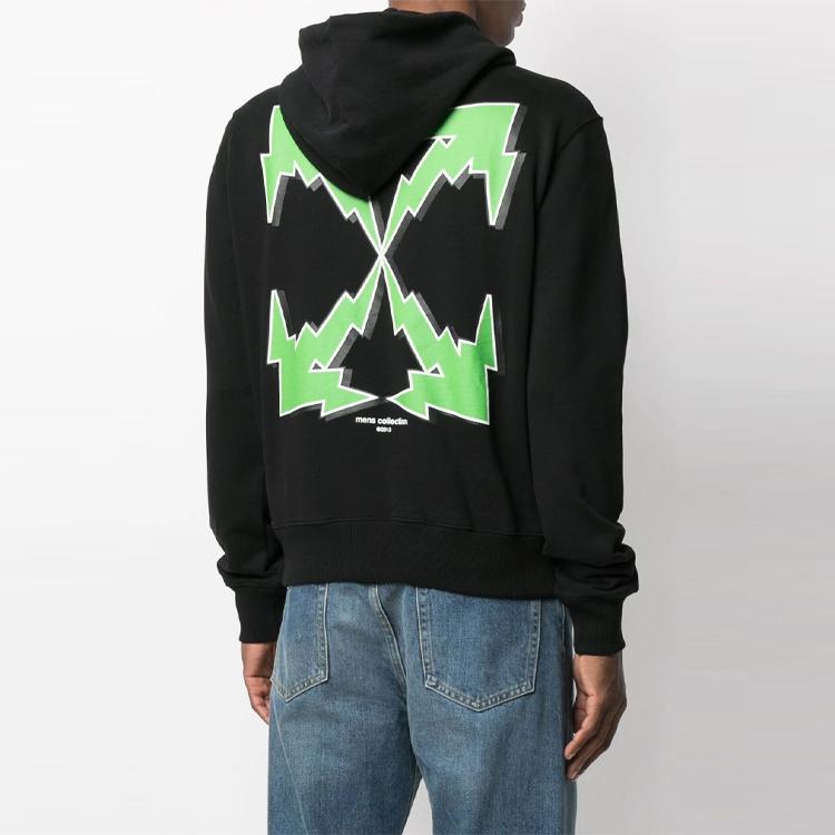 OFF-WHITE Bolt Arrows Hoodie Black Men Streetwear OMBB034S21FLE0091055