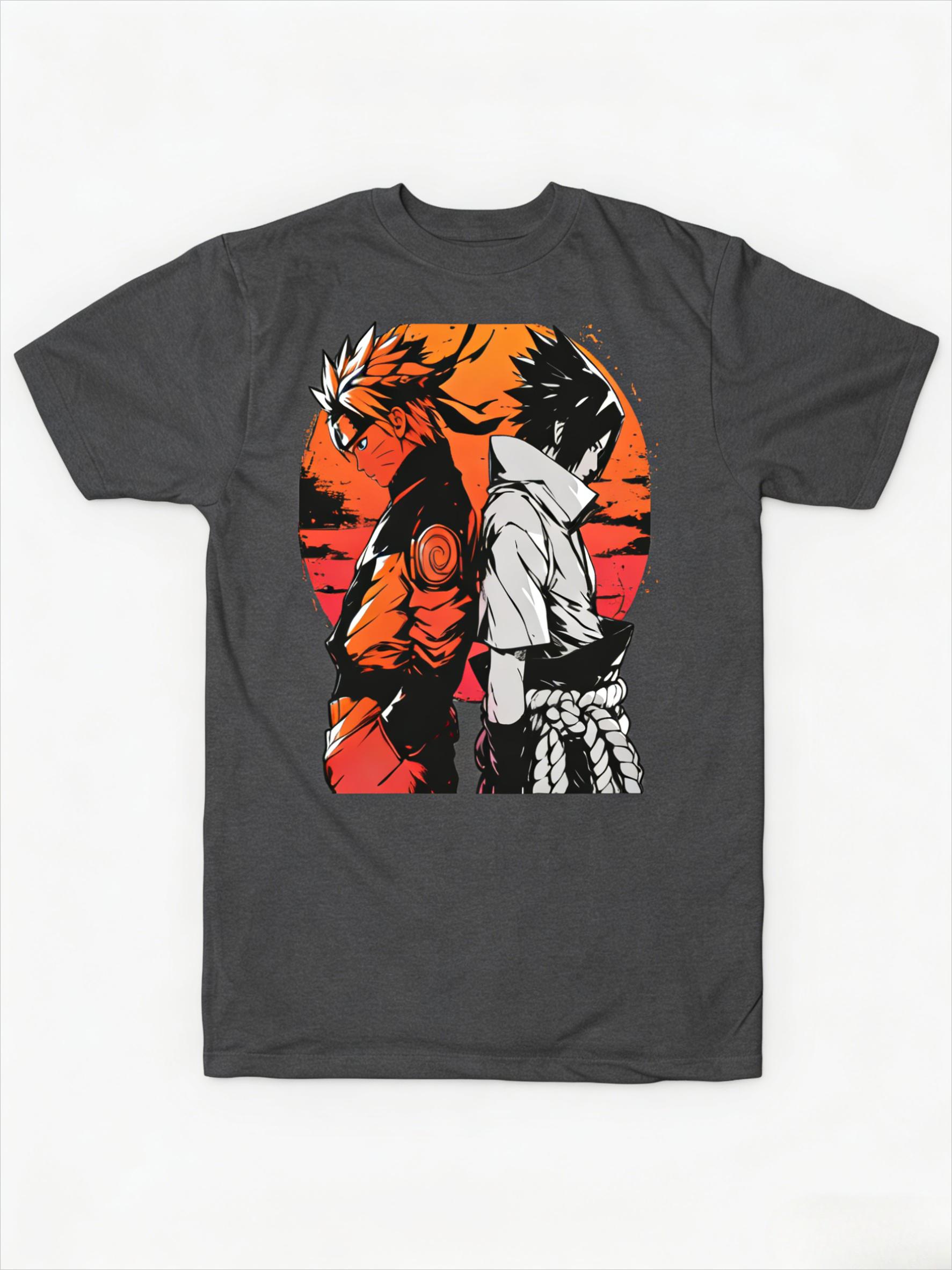 Naruto Sasuke TShirt Men Summer Naruto Shippuden Anime Character Bond Graphic Short Sleeve Oversized Streetwear Fan Tee S