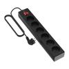 GARZA - Basic Power Strip with Black Switch for 6 Sockets with 1.5 Meters of Cable, 1 Unit CE