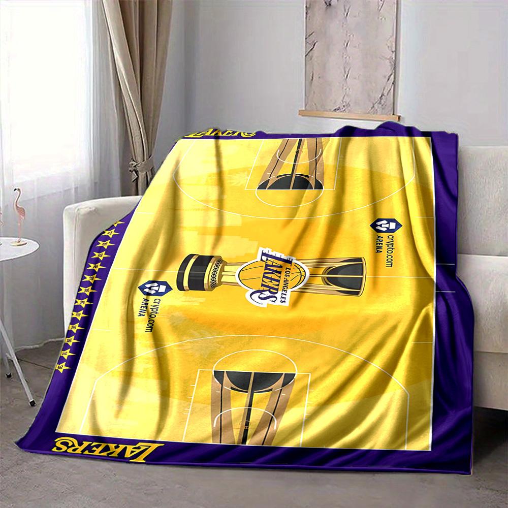 1pz Coperta in Flanella Basket Lakers, Morbida e Delicata sulla Pelle con Stampa Digitale, Varie Misure Disponibili per Famiglia, Amici, Compleanno