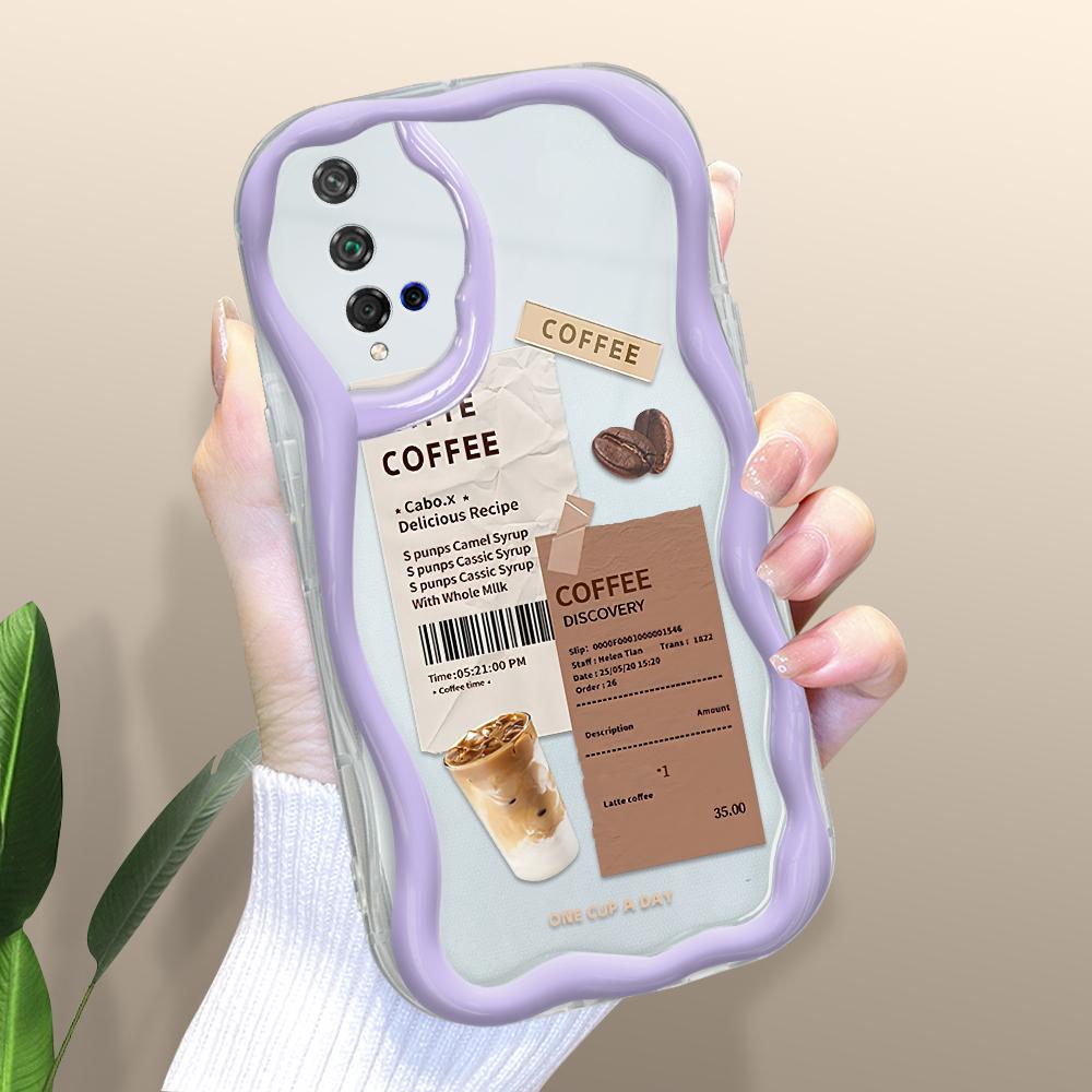 Cute Cartoon Pattern Cream Texture Casing Wavy Edge Soft Silicone Cover Phone Case for Huawei Honor Infinix Tecno iPhone