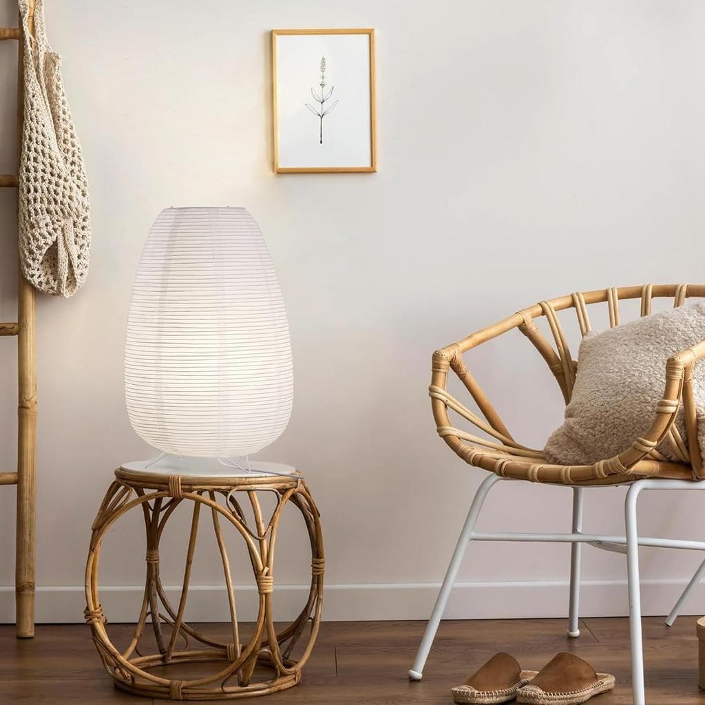 Small Rice Paper Lamp, Japanese Lamp Paper Lantern, Paper Shade Table Lamp, Paper Lamp for Desk, Bedside Lantern Lamps for Bedrooms Night Light