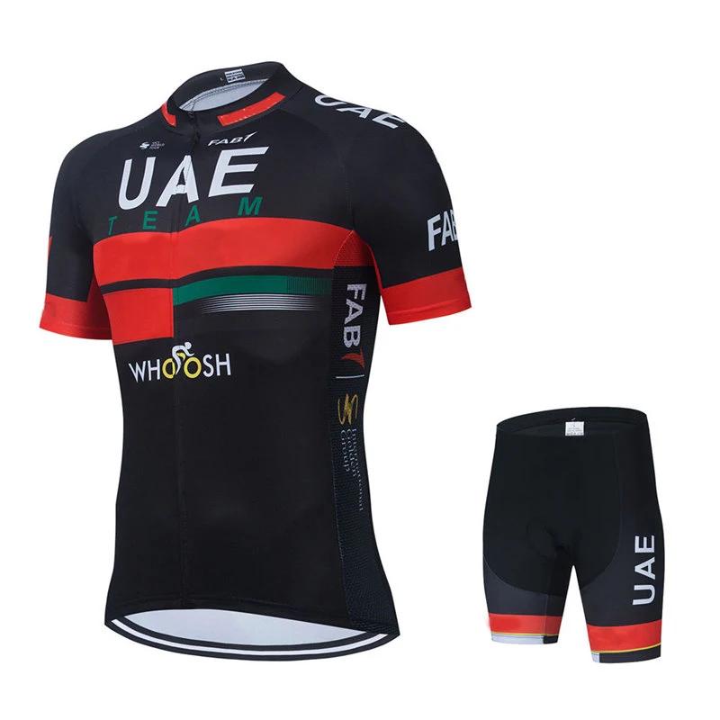Men's UAE Cycling Jersey, 19D Gel Bike Shorts Suit, MTB Ropa Ciclismo, Summer Bicycle Maillot, Culotte Clothing, New, 2024