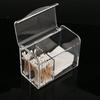 Transparent Swab Box Stylish 3-Grid Acrylic Cotton Swab Holder with Lid Keep Neat Dustproof Storage Solution for Q-tips And Jewelry