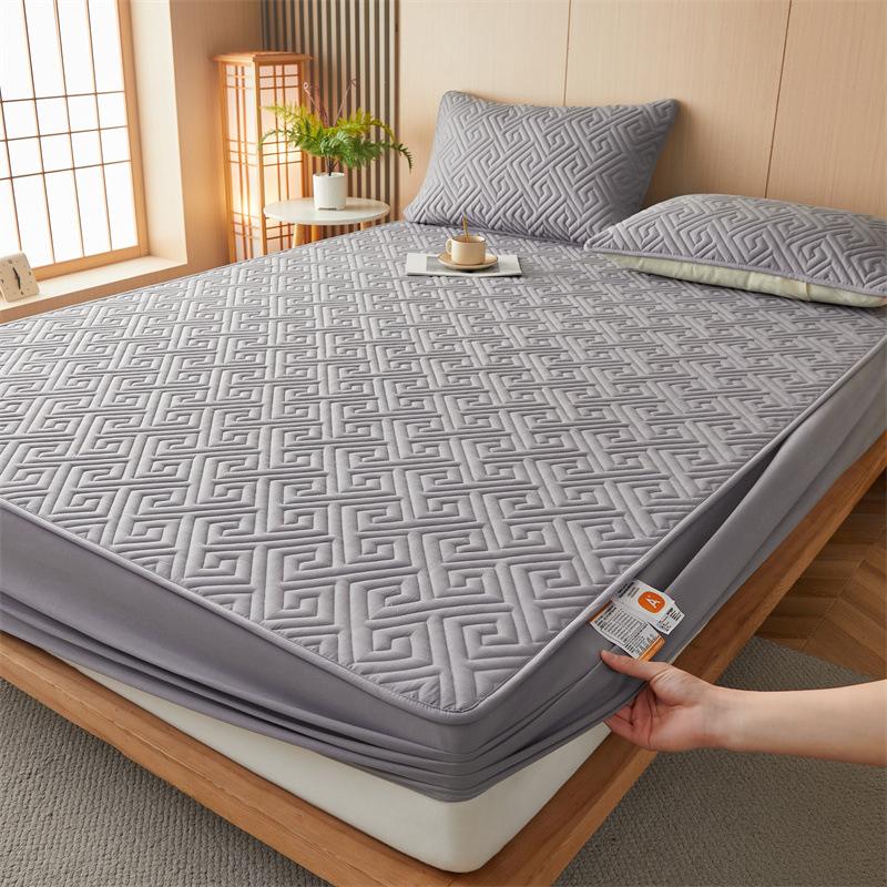 Cotton Waterproof Quilted Bedspread Mattress Protector Dust Cover Single Bed Sheet For Mattress Protection