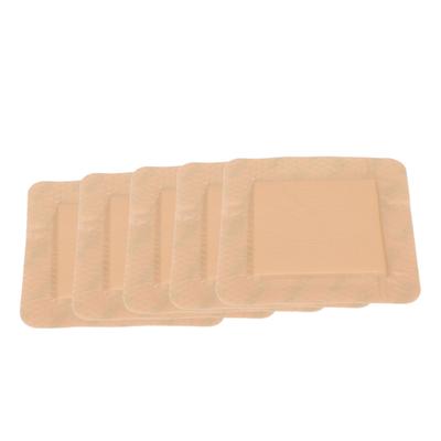 5 Stück Silikonschaum-Wundverband, wasserdichter Wundverband mit Rand für Dekubitus, 9,9 x 9,9 cm