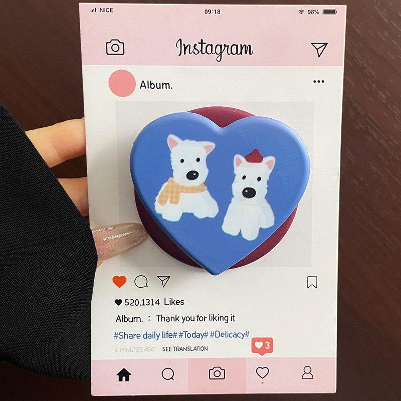 Filin Heart Puppy Rabbit Magsafe Magnetic Phone Holder: Retractable, Foldable, Strong Air Cushion Design.