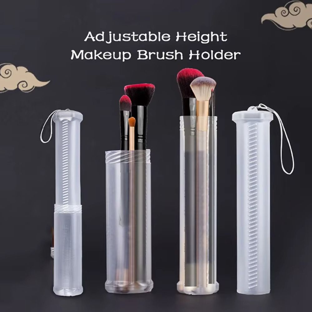 Adjustable Height Telescopic Pen Holder Transparent Cylinder Brush Storage Pen Organizer