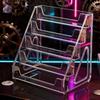 5-Tier Clear Acrylic Anime Brooch Pin Display Rack Desktop Step Shelf Collectible Storage for Figurines Badges