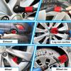 Wheel Brush Kit, Soft Drill Wheel Cleaner Brush, No Scratches Highly Dense Car Cleaning Brush Set For Wheels, Rims, Engines, Exhaust(Red/Black,2Pcs)