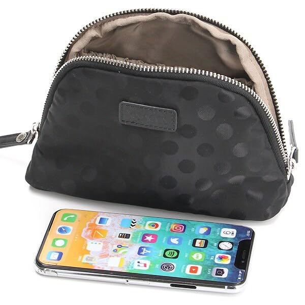 Isaac Dot Jacquard Cosmetic Pouch Y410193SC Black (10)