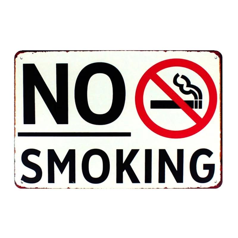No SMOKING Vintage Metal Tin Sign, Stay Postive Wall Stickers for Club, Home Decor, Warning Sign, Gift, TIKI Bar Art Posters