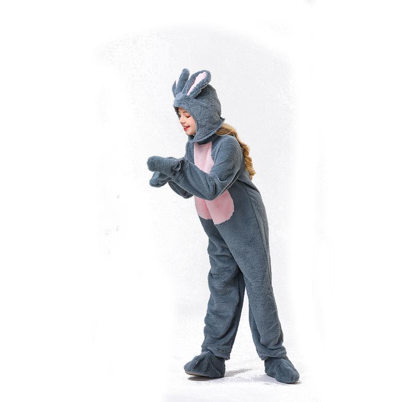 Cosplay Weißer Hase Kindergartenhase Kinder Tieraufführung Weißer Hase Kostüm Bühnenkleidung Kaninchen Aufführungskostüm