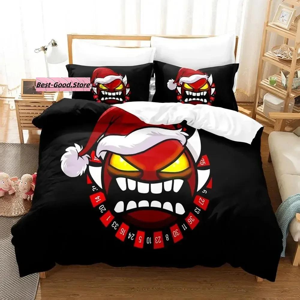 

Комплект постельного белья Angry Geometry Dash Single Twin Full Queen King Size, комплект постельного белья Aldult Kid Bedroom Duvetcover Sets 3D Print New 70x133cm 2pcs