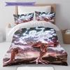 Cartoon Pattern Bedding Quilt Set Quilt Cover Pillowcase Home Decoration Birthday Gift (1 * Duvet Cover + 2 * Pillowcase, Without Core)