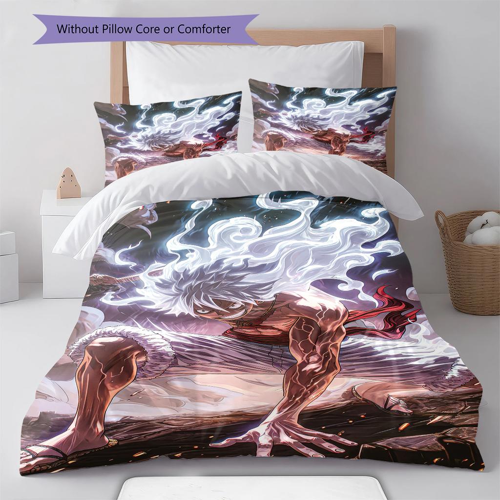 Cartoon Pattern Bedding Quilt Set Quilt Cover Pillowcase Home Decoration Birthday Gift (1 * Duvet Cover + 2 * Pillowcase, Without Core)