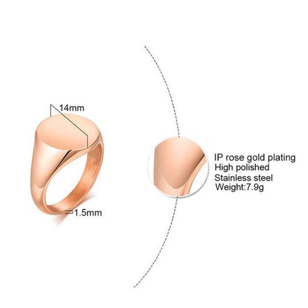 18K vergoldeter Edelstahlring für Damen Breites Band Langlebig Bequem Ehering