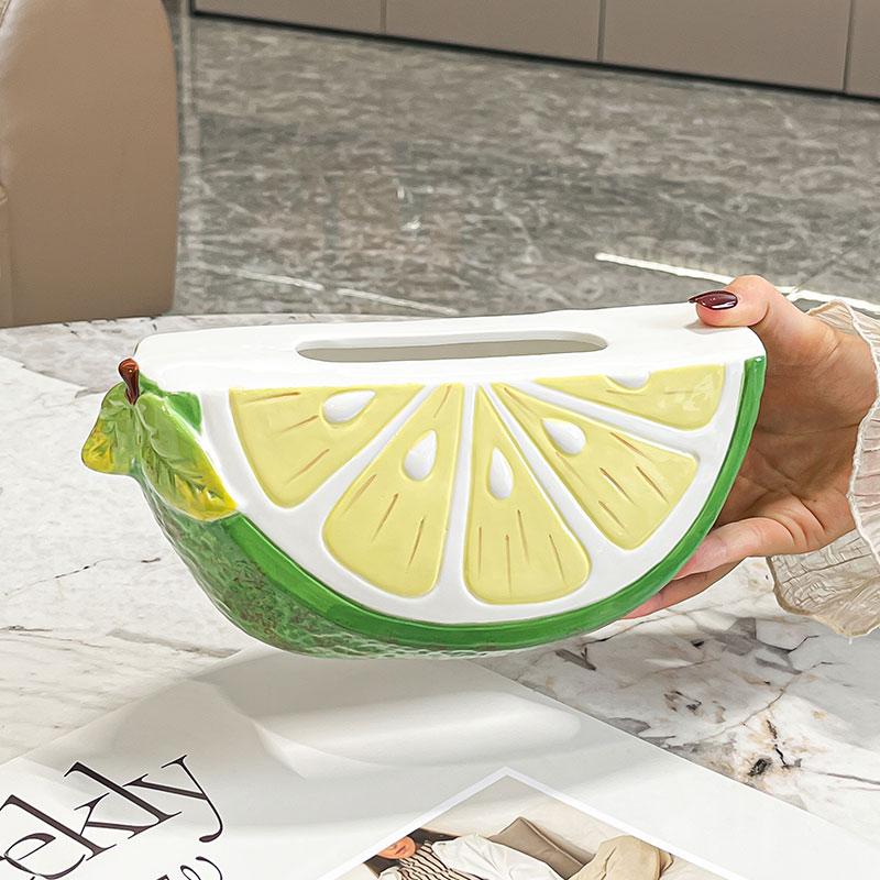 Simple lemon tissue box home living room luxury desktop creative fruit styling ornaments coffee table table paper storage box