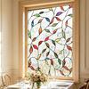Buntglas Fensterfolie Regenbogen Floral Fenster Sichtschutzfolie Dekorativ Sonnenschutz Statisch Haftende Glasfolie für Haus Tür Fenster