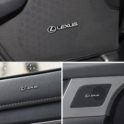 4 szt. 3D Aluminiowy Znak Emblemat Naklejka Głośnika Stereo Audio Samochodowego Dla Fsport RX330 IS250 RX350 IS300h GS300 UX LX570 LS430