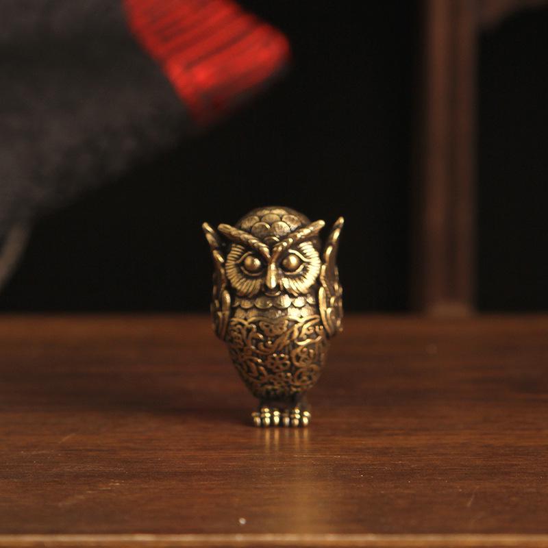 

Эксклюзивная ретро латунная настольная фигурка совы