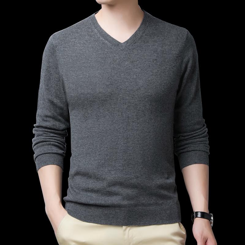

Мужской шерстяной свитер с V-образным вырезом от Hengyuanxiang, можно стирать в машине 180