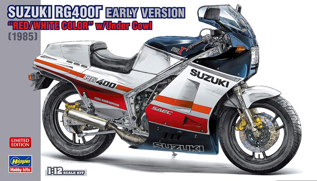 Hasegawa Suzuki RG400 Gamma Early Model with Undercowl Plastic Model Kit 21732 1/12 Red/White