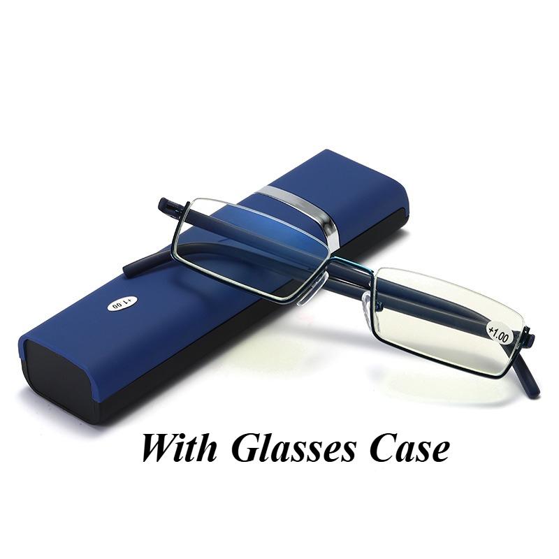 

Hyperopia Glasses with Glasses Case Half Frame Portable Reading Glasses Glasses with Anti Blue Light and Better Eye Protection 2