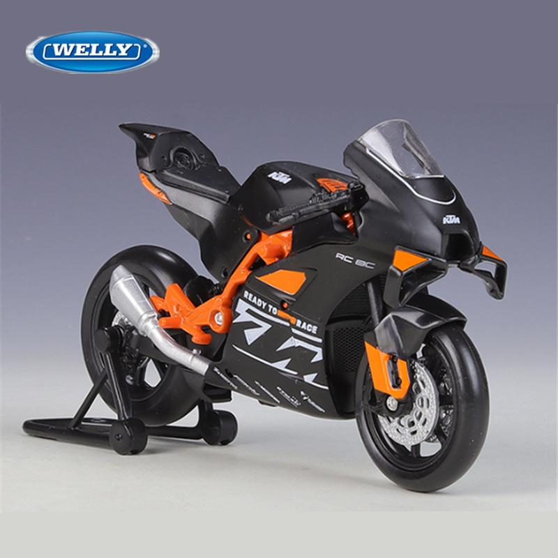 Welly 1/18 KTM RC 8C Alloy Street Sports Motorcycle Model Diecasts Metal Road Racing Motorcycle Model Simulation Childrens Gifts