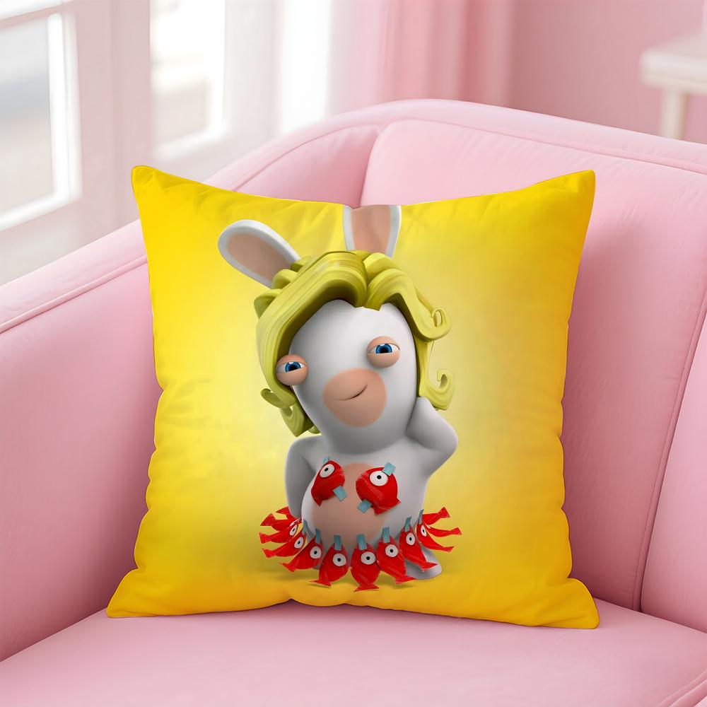 popular anime R-RabbidsS Cushion Cover Comfortable Reversible Pillow Cover Ideal for Car Sofa Bedroom & Beyond