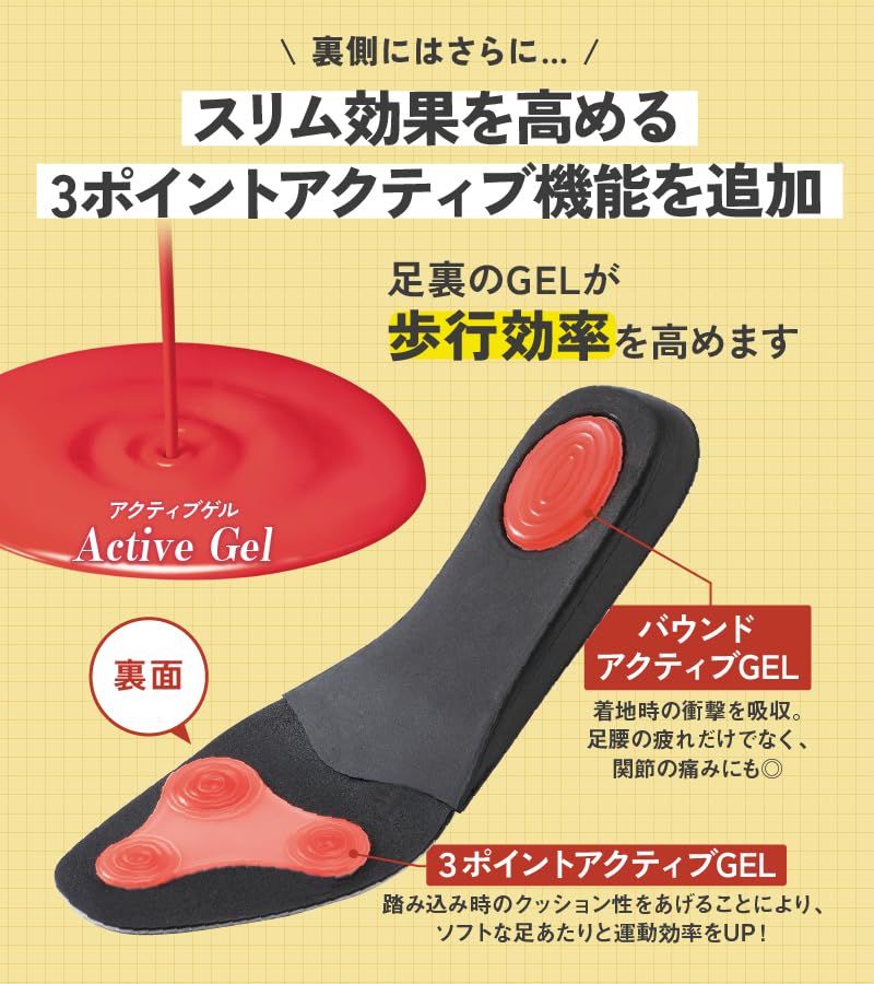 Power Slim Aktiva Inläggssula Inläggssula Diet Sula Ultratunn Golf Vacker Rumpa Hållningskorrigering H-ben Nedre Kroppsfett Minskning 23.0-26.5cm