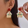 Cute Santa Claus Dangle Earrings For Women Acrylic Cartoon Snowman Elk Christmas Tree Bulb Pendant Earring Girls New Year Gift