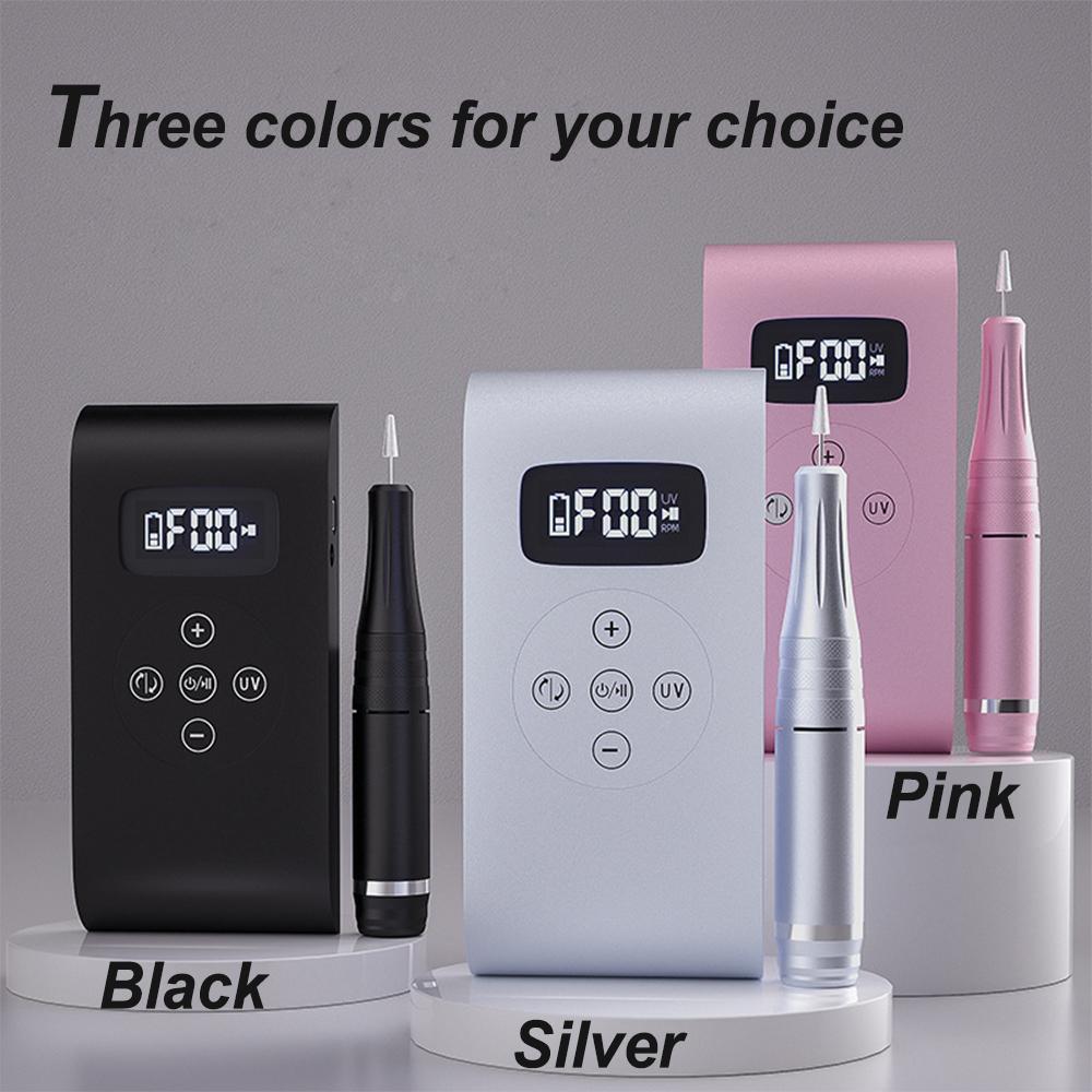 3 In 1 Nail Drill Machine 35000 RPM Wireless Rechargeable Manicure Machine for Polisher Pedicure Electric Drill With Nail Dryer