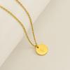 Round stainless steel 26 English letters necklace pendant mirror DIY jewelry accessories 26 letters