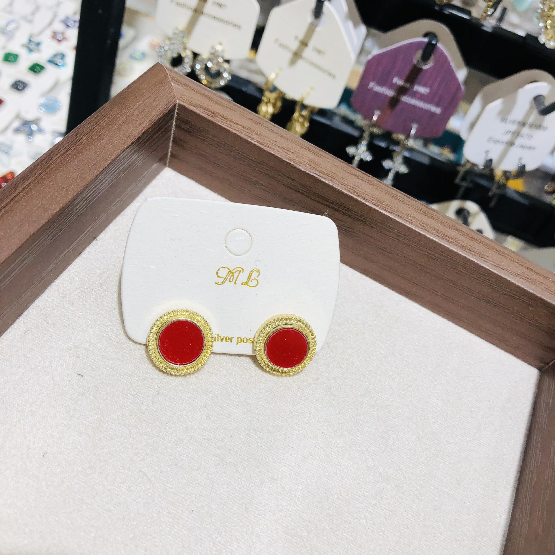 Блестящая большая круглая серьга-гвоздик для женщин Винтажные Геометрические Милые Ювелирные Изделия Подарочные Аксессуары