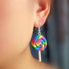 Fashion Rainbow Lollipop Candy Dangle Hook Earrings Women Jewelry Gift Party