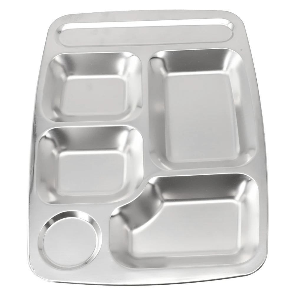 Enjoy A Balanced Meal Reliable Easy To Clean And Reuse Dinner Plate Lunch Container Safe And Large Stainless Steel