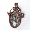 Rare Quality 75 Ct Natural Jasper Oval Cut Copper Wrapped Pendant Certified