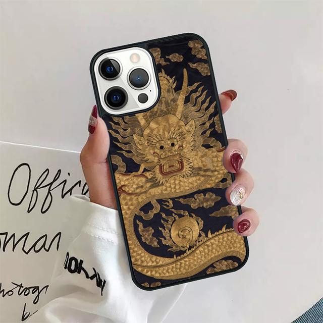 Retro Chinese Dragon Totem Coque Shell For iPhone 17 Air 15 16 14 13 12 Pro Max 11 Pro Max Plus Phone Case Cover