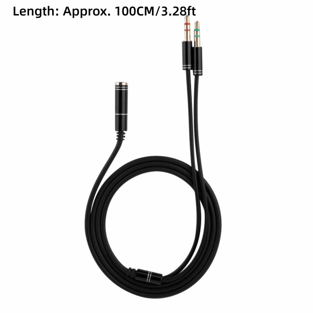 Durable 3.5mm Headphone Splitter Low Loss 100CM Audio Extension Cable Volume Control Mic Earphone Adapter Conference Call
