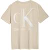Calvin Klein Cotton Letter Print Breathable Short Sleeve T-Shirt Unisex Tops Off-White J400211ACF