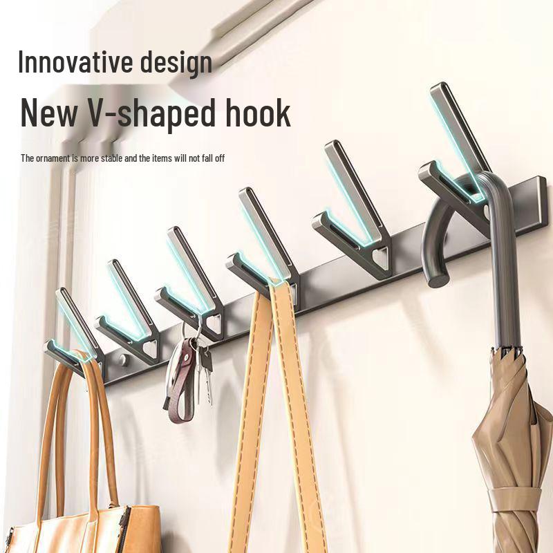 Wall-Mounted Coat and Clothes Hook – No-Punch Behind-Door Wardrobe Rack for Entrance and Hallway