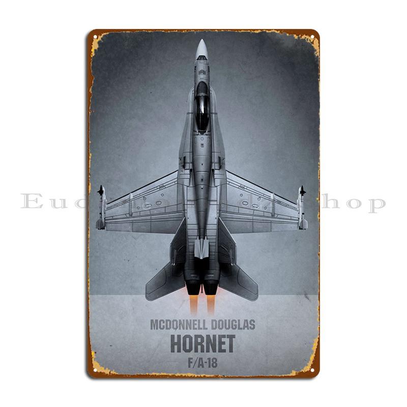 

F18 Hornet Metal Plaque Poster Plates Garage Cinema Designing Vintage Tin Sign Poster 20x30cm（7.8x11.8inch）