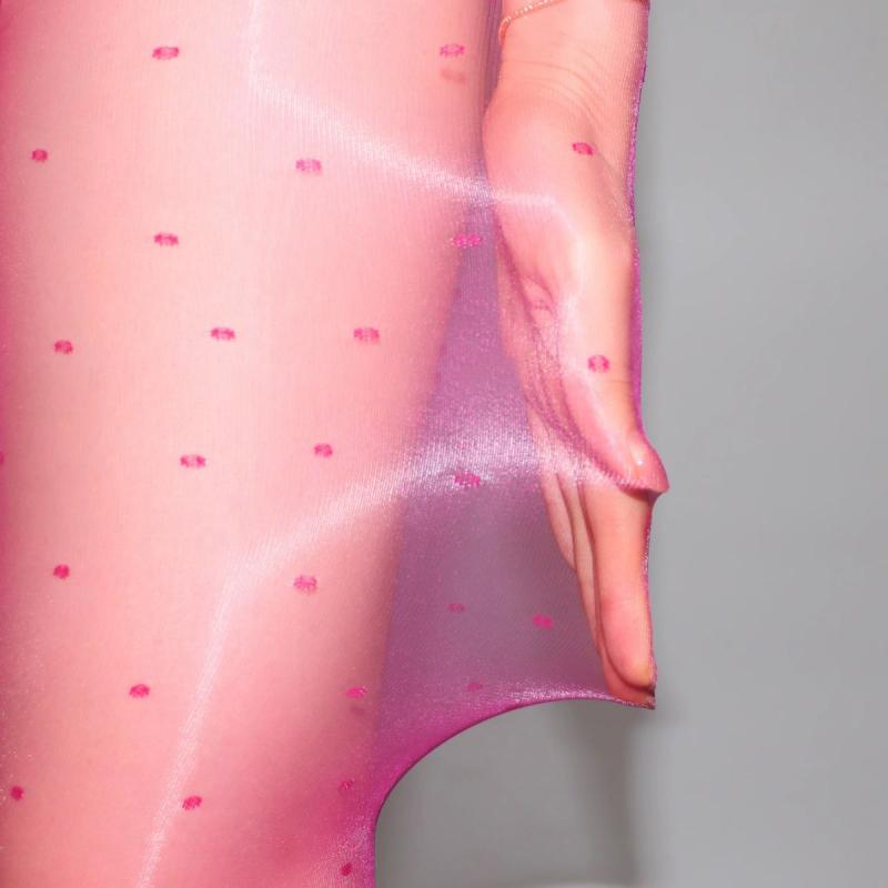 Retro Polka Dot Oil Glossy Leg Slim Pantyhose 5D Ultra Thin Transparent Underwear Women Sexy T-shape Open / Close Crotch Tights